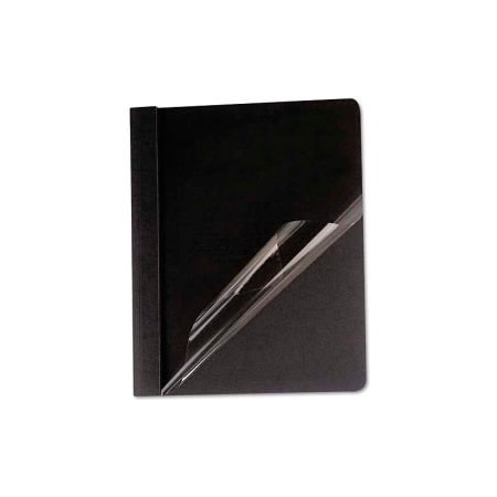 Universal Clear Front Report Cover, Tang Fasteners, Letter Size, Black, 25/Box UNV57120***